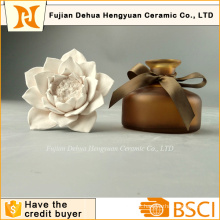 Frasco de perfume de alta qualidade com tampão de flor de cerâmica